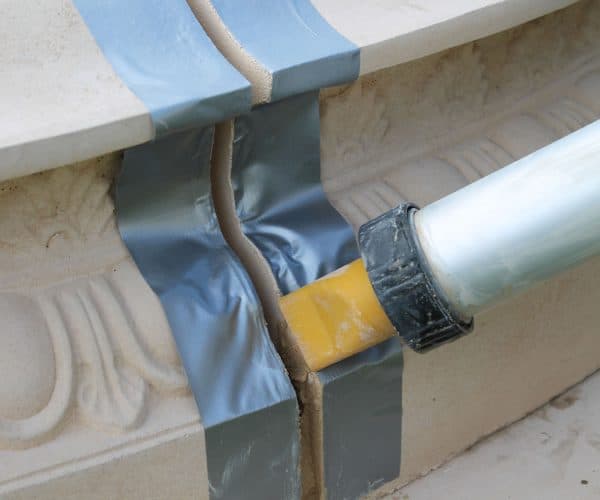 Base pool installation, a later stage