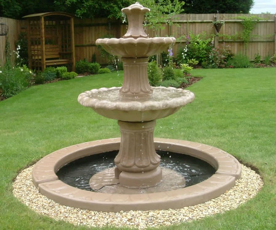 2 Tiered Barcelona Fountain, Small Aster Single Pool Surround