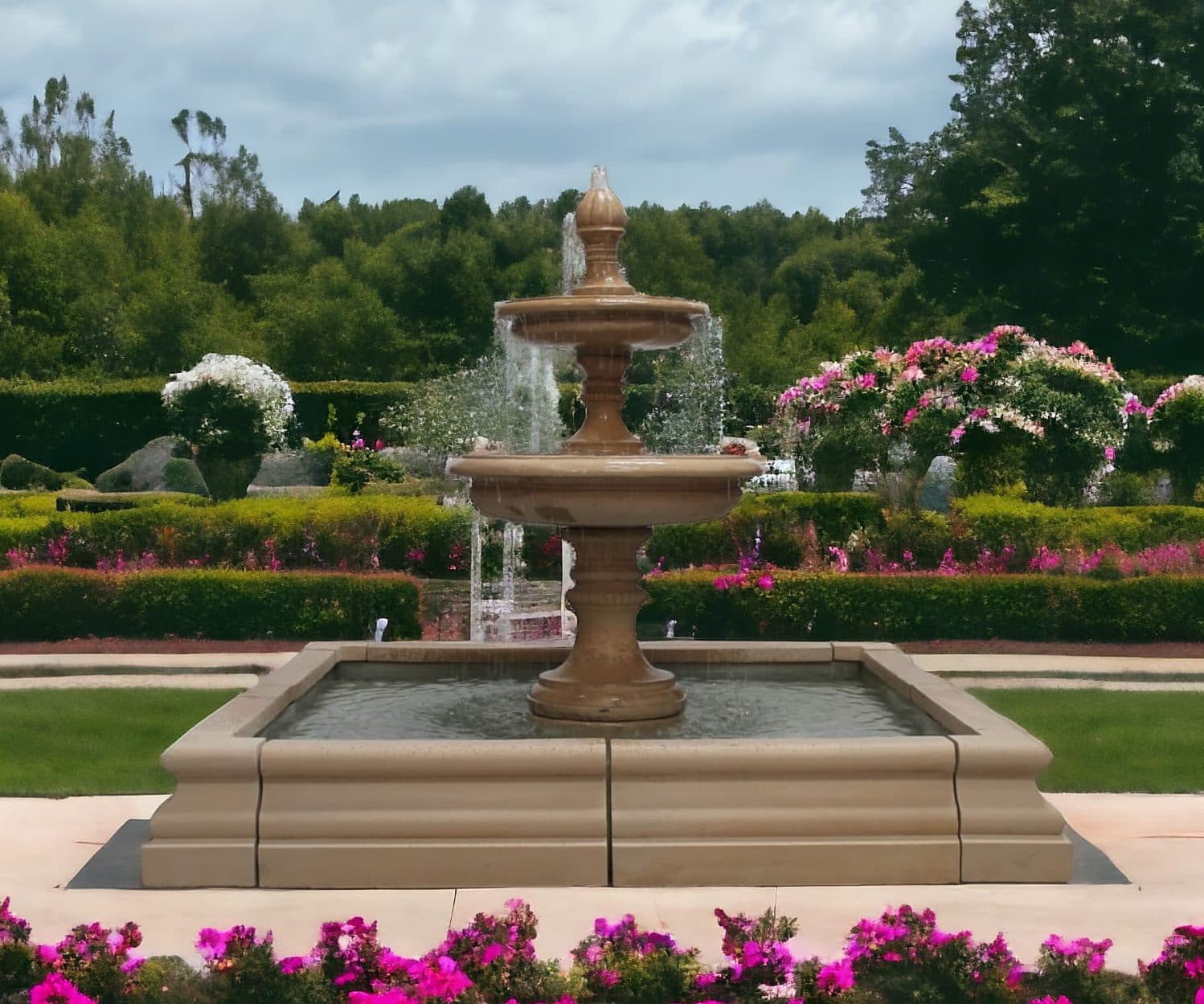 Hampshire Ball Fountain or Edwardian Fountian With A Square Chester Pool Surround