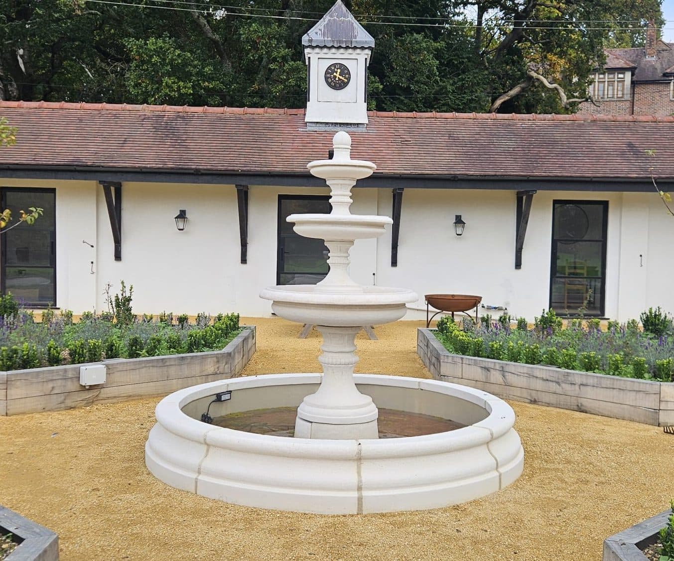 3 Tiered Edwardian Fountain with Medium Romford Pool Surround