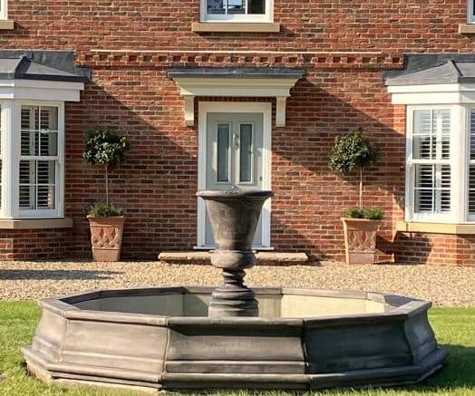 Kensington Urn Fountain with Small Brecon Pool Surround Larger Pool Available