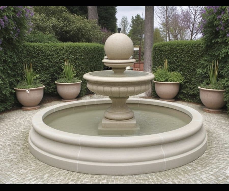 Hampshire Ball Fountain or Extra Large Victorian Urn with Medium Romford Pool Surround