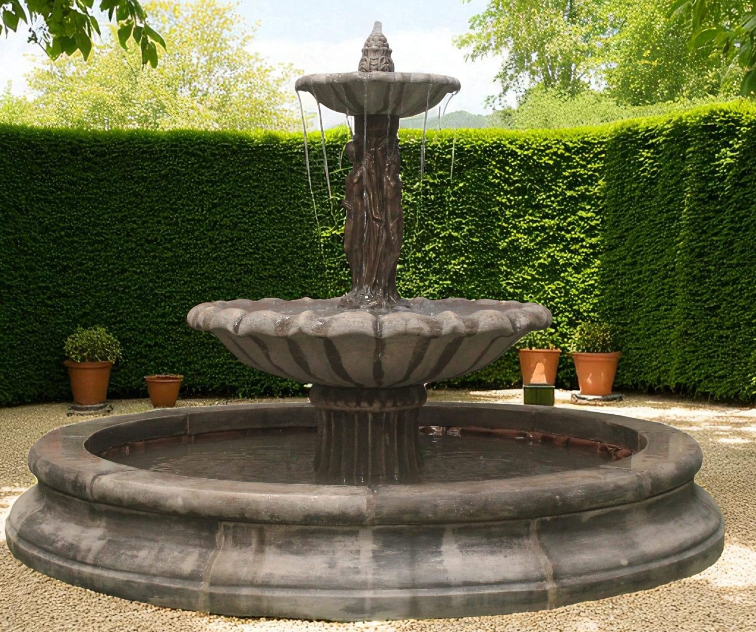 3 Graces Fountain with Medium Cambridge Pool Surround Larger Pools Available