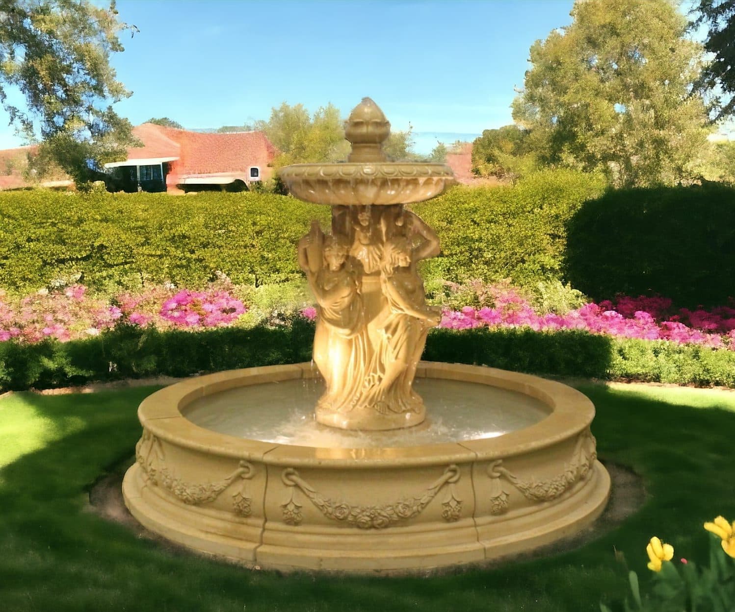 Bathing Venetian Ladys water fountain with small Lawrence pool