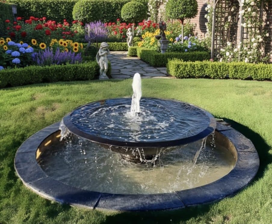 Circular Richmond water fountain with Riviera bowl