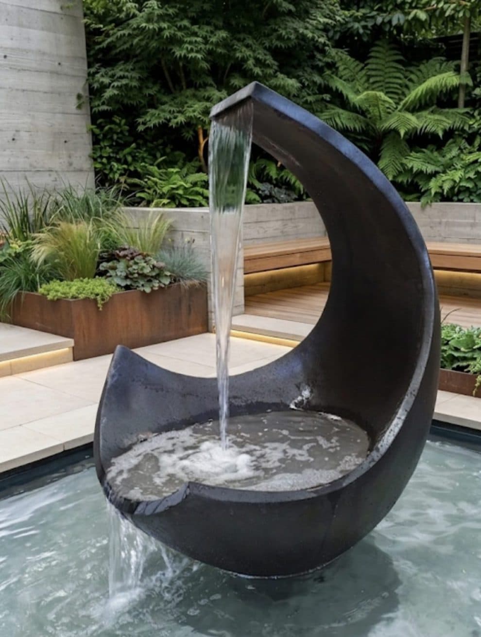Extra large Large Shard sculpture, in circle Hayward pool surround.