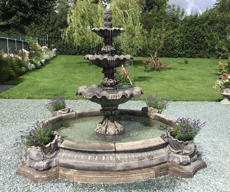 3 Tiered Windsor Fountain with Small Neapolitan Pool Optional Shells