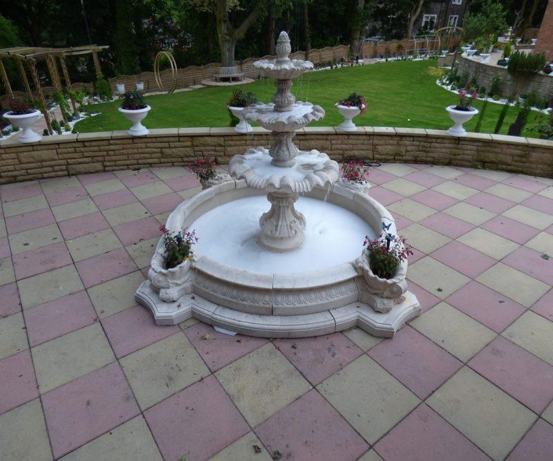 3 Tiered Windsor Fountain with Small Neapolitan Pool Optional Shells