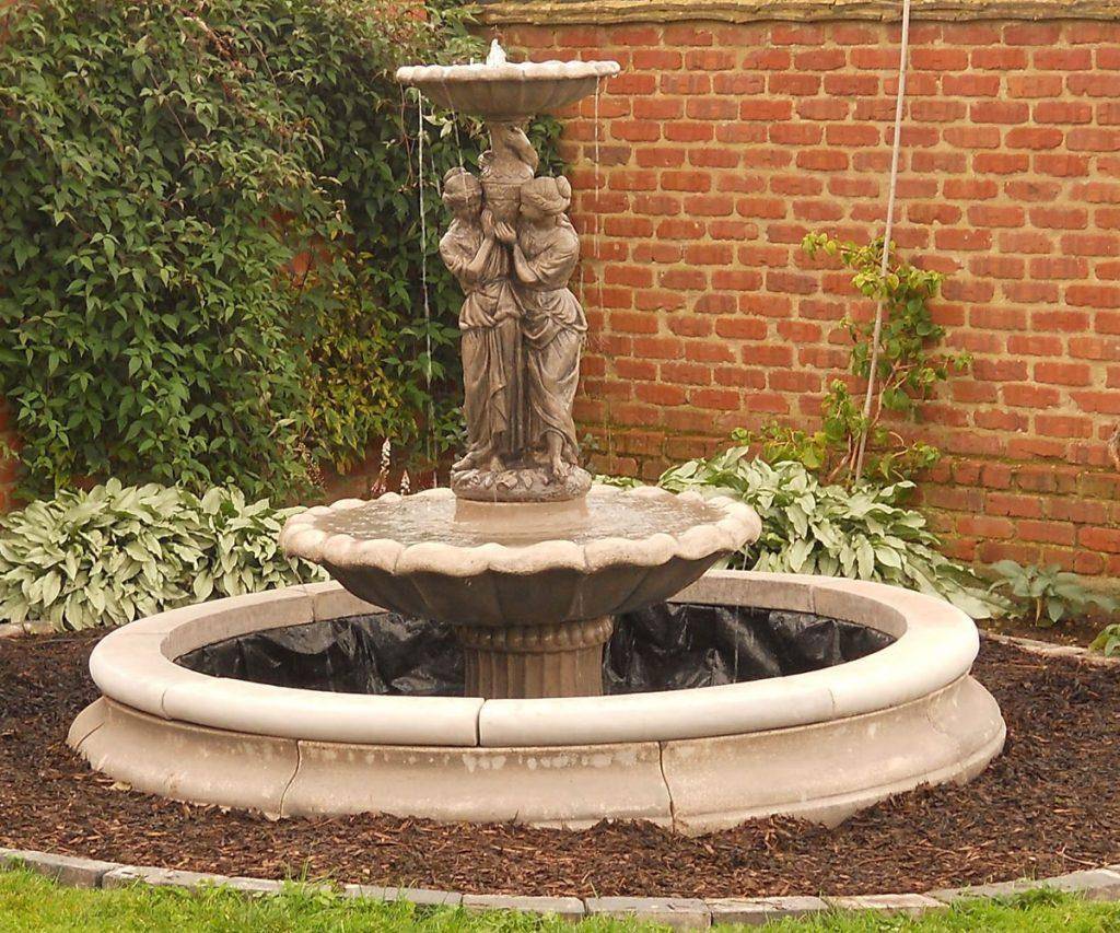2 Tiered Medium Barcelona Fountain with Maidens, Medium Cambridge