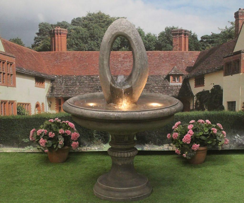 Large Edwardian Fountain with Eye Sculpture Stone Garden Fountains