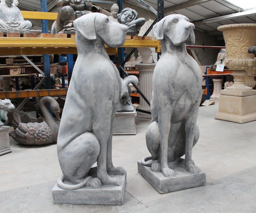 Two Large Great Danes Stone Garden Fountains & Garden Water Features in UK