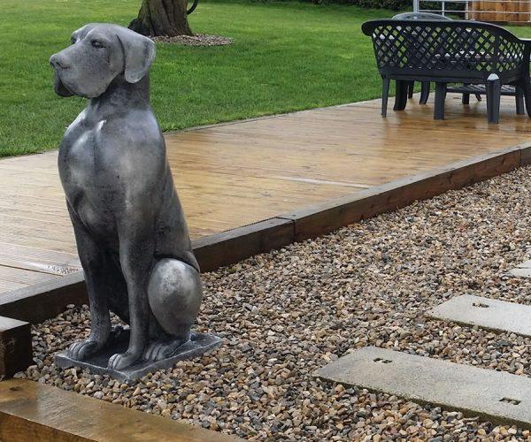 Single Large Great Dane Stone Garden Fountains & Garden Water Features in UK