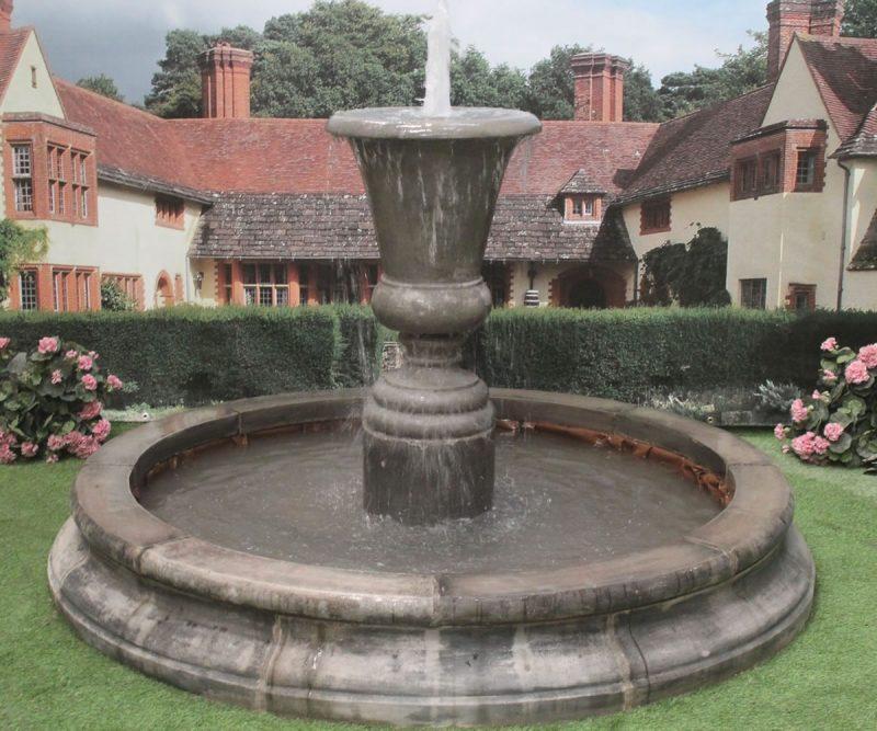 Kensington Urn Fountain, Medium Cambridge Pool Surround Larger Pools