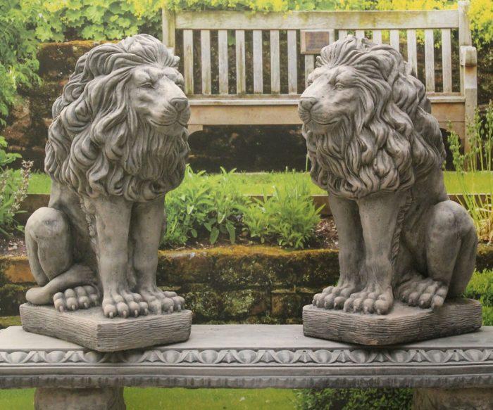 pair sitting lions