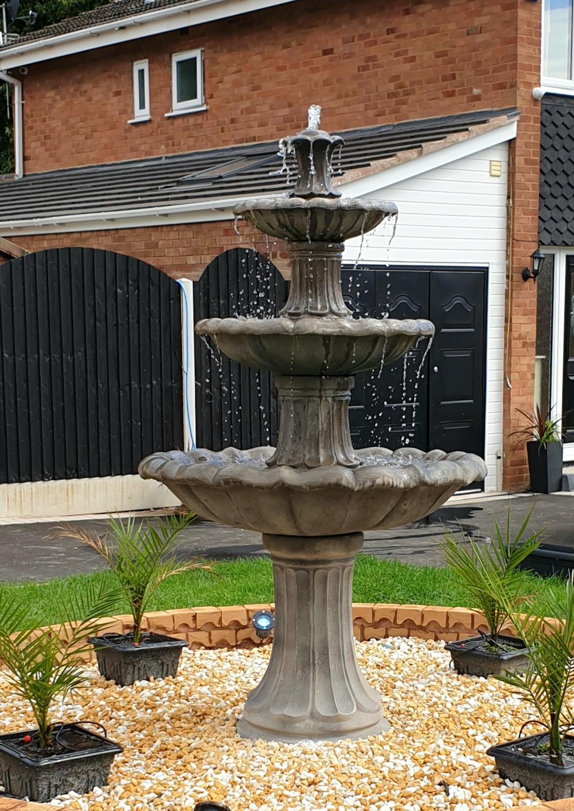 Large 3 Tiered Barcelona Fountain - Stone Garden Fountains & Garden