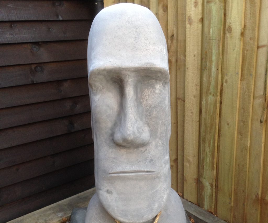 Extra Large Easter Island Head Stone Garden Fountains & Garden Water