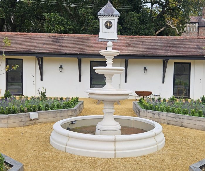 3 Tiered Edwardian Fountain with Medium Romford Pool Surround